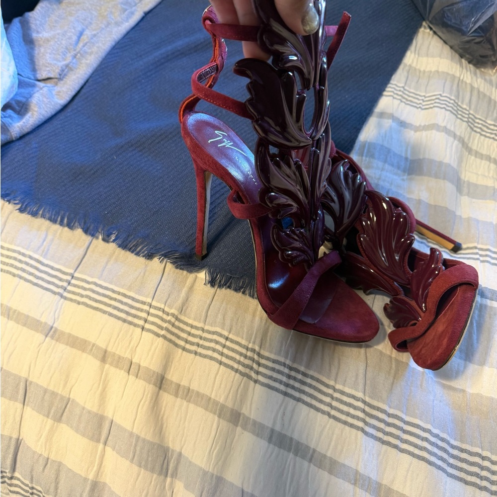 Giuseppe Zanotti Burgundy Sculpted Heels